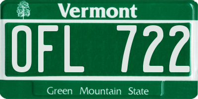 VT license plate OFL722
