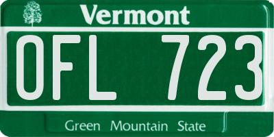 VT license plate OFL723