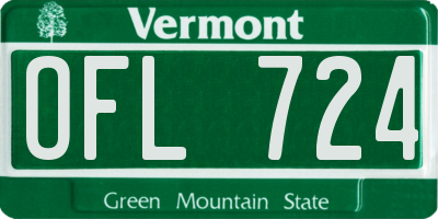 VT license plate OFL724