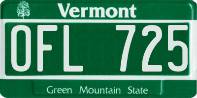 VT license plate OFL725