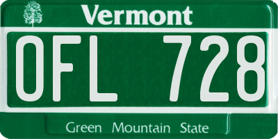 VT license plate OFL728