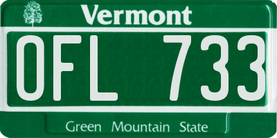 VT license plate OFL733