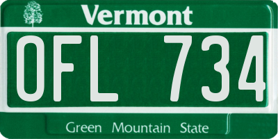 VT license plate OFL734