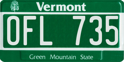 VT license plate OFL735
