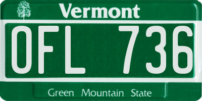 VT license plate OFL736