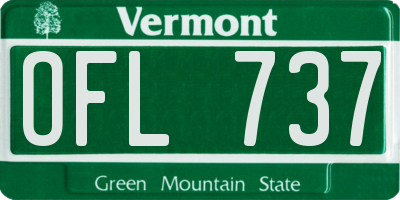 VT license plate OFL737