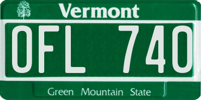 VT license plate OFL740