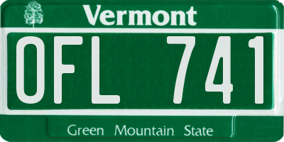 VT license plate OFL741