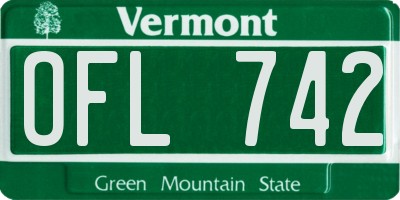 VT license plate OFL742