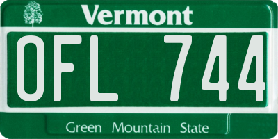 VT license plate OFL744