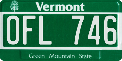 VT license plate OFL746