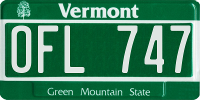 VT license plate OFL747