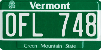 VT license plate OFL748