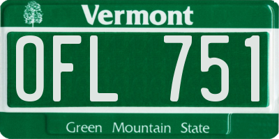 VT license plate OFL751
