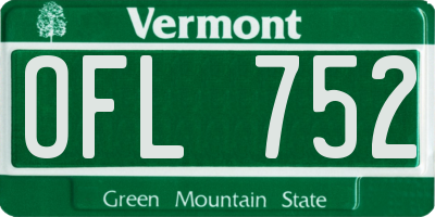 VT license plate OFL752