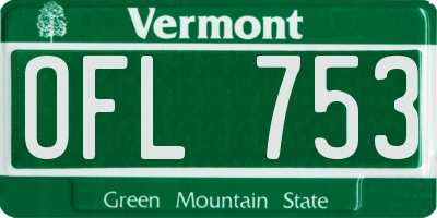 VT license plate OFL753