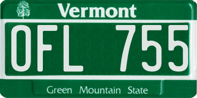 VT license plate OFL755