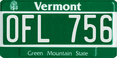 VT license plate OFL756