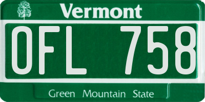 VT license plate OFL758