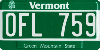 VT license plate OFL759