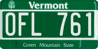 VT license plate OFL761