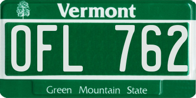 VT license plate OFL762