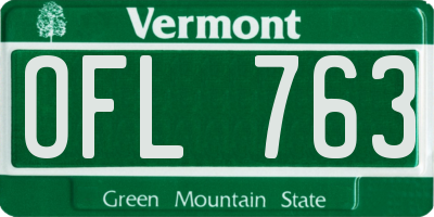 VT license plate OFL763
