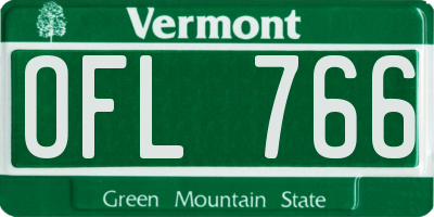 VT license plate OFL766