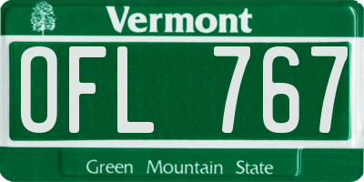 VT license plate OFL767