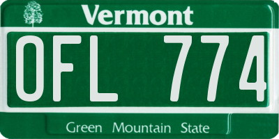 VT license plate OFL774