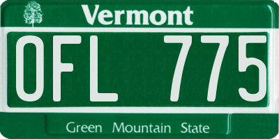 VT license plate OFL775