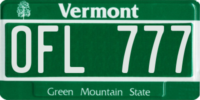 VT license plate OFL777
