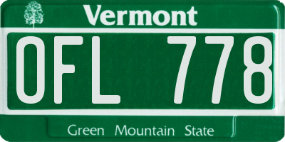 VT license plate OFL778