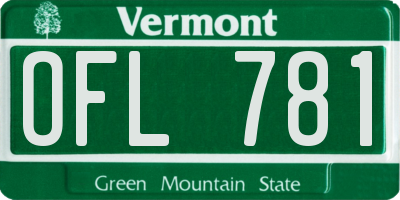 VT license plate OFL781