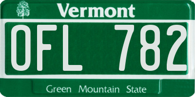 VT license plate OFL782