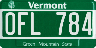 VT license plate OFL784