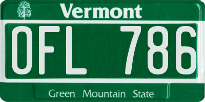 VT license plate OFL786