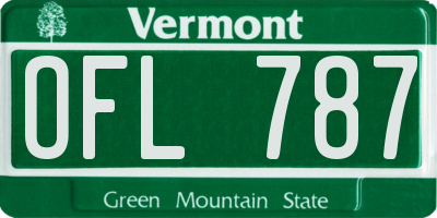 VT license plate OFL787