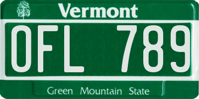VT license plate OFL789