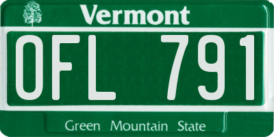 VT license plate OFL791