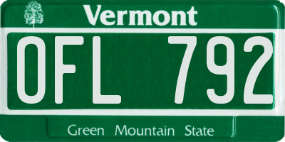 VT license plate OFL792