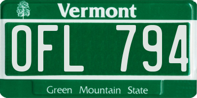 VT license plate OFL794