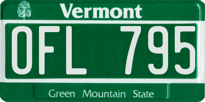 VT license plate OFL795