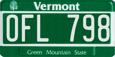 VT license plate OFL798