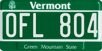 VT license plate OFL804