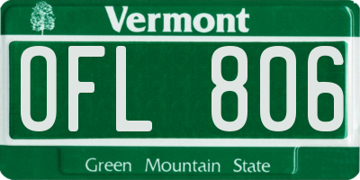 VT license plate OFL806