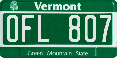 VT license plate OFL807