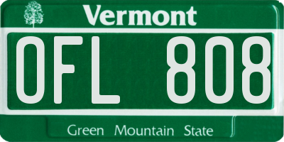 VT license plate OFL808