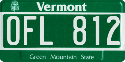 VT license plate OFL812