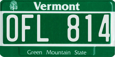 VT license plate OFL814